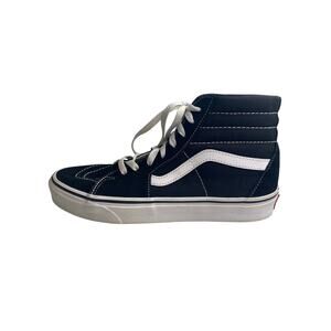 Vans Sk8 Hi Top Suede Skate Athletic Shoes Black White Mens 8.5 Womens 10 Punk